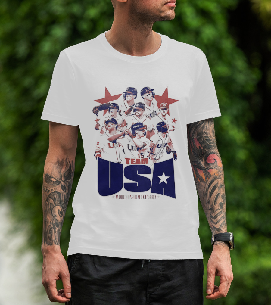 TEAM USA Baseball World Classic Players Lineup Stars T-Shirt