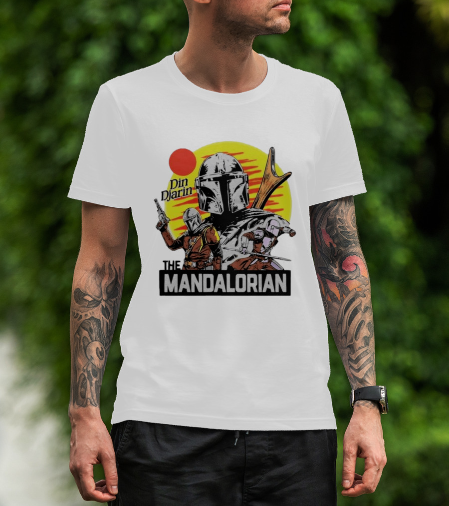 The Mandalorian Din Djarin Star Wars Retro Comic T-Shirt