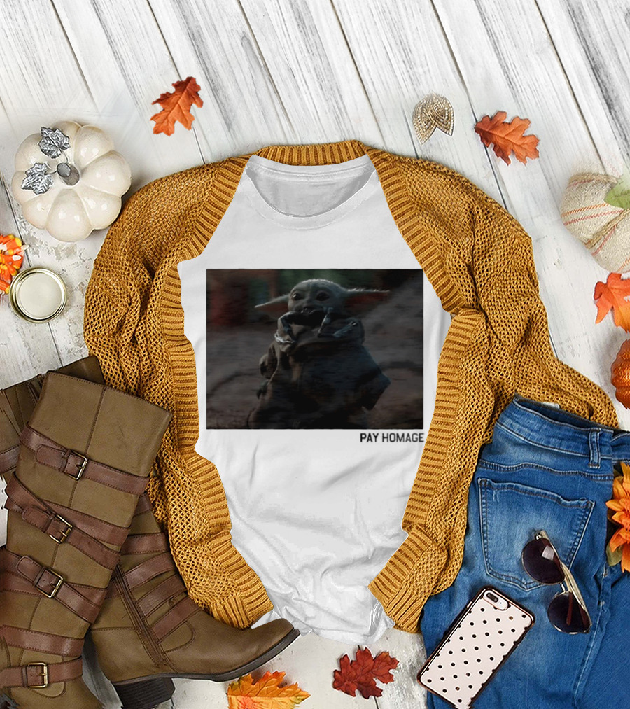 Pay Homage Grogu The Mandalorian Star Wars Iconic Baby Yoda T-Shirt