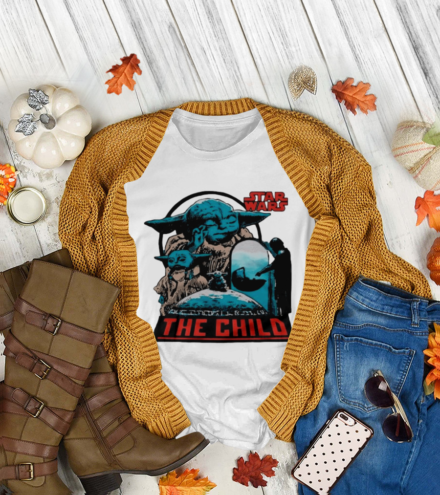 Star Wars The Mandalorian Grogu The Child Retro Comic T-Shirt