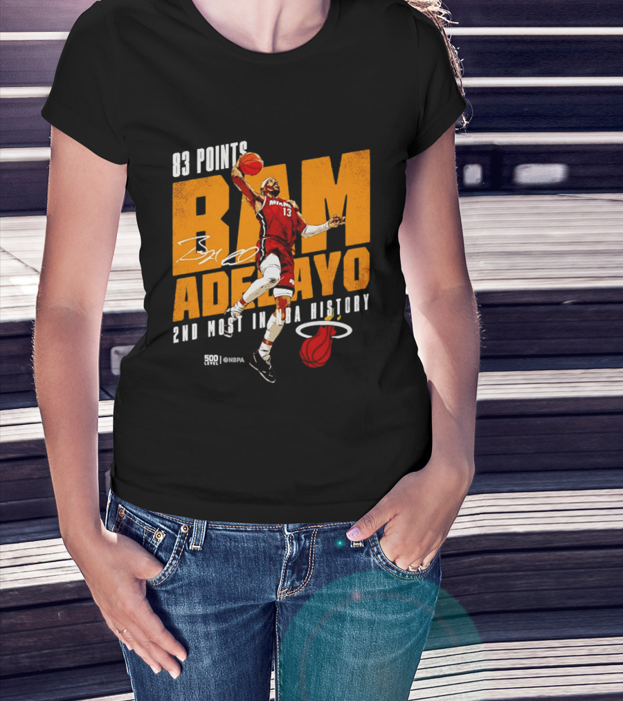 83 Points Bam Adebayo Miami Heat 2nd Most In NBA History T-Shirt