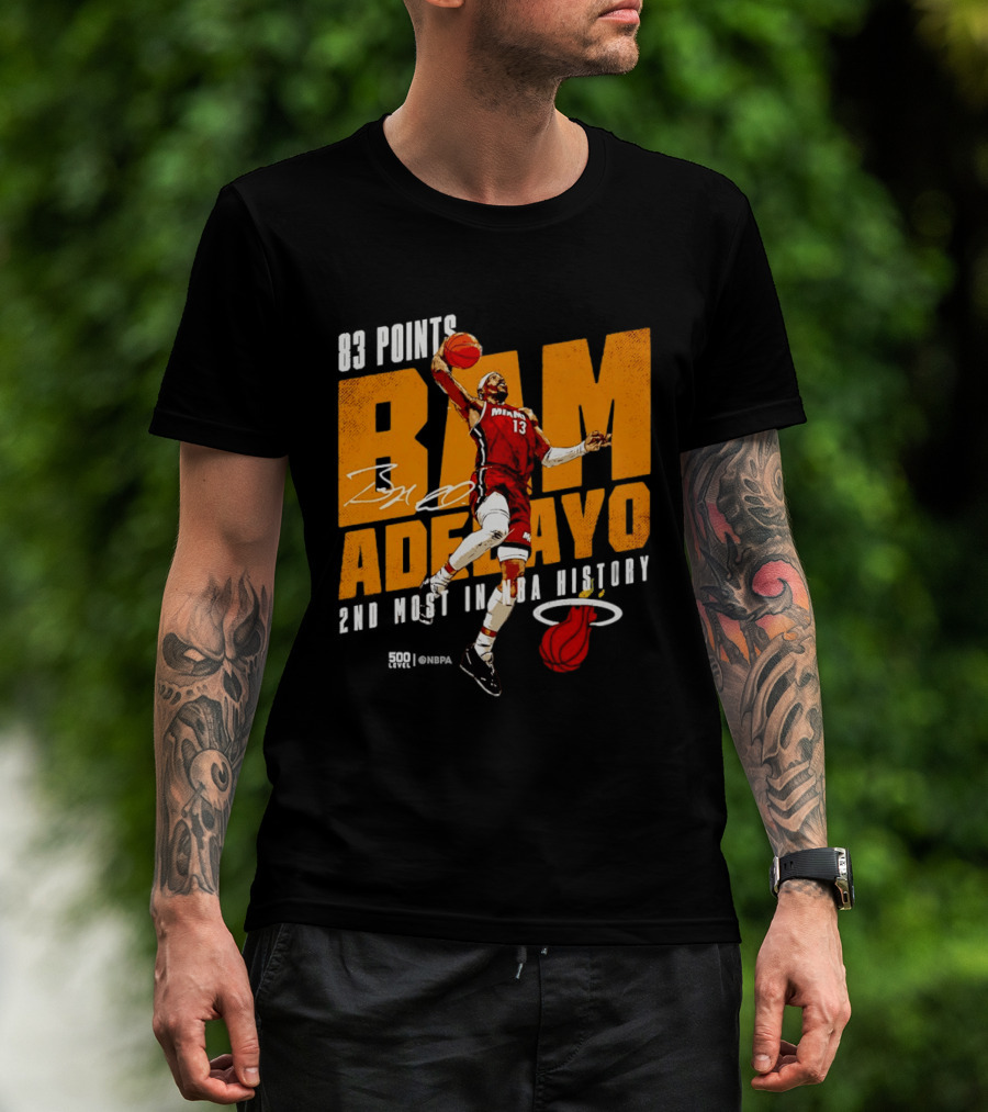 83 Points Bam Adebayo Miami Heat 2nd Most In NBA History T-Shirt