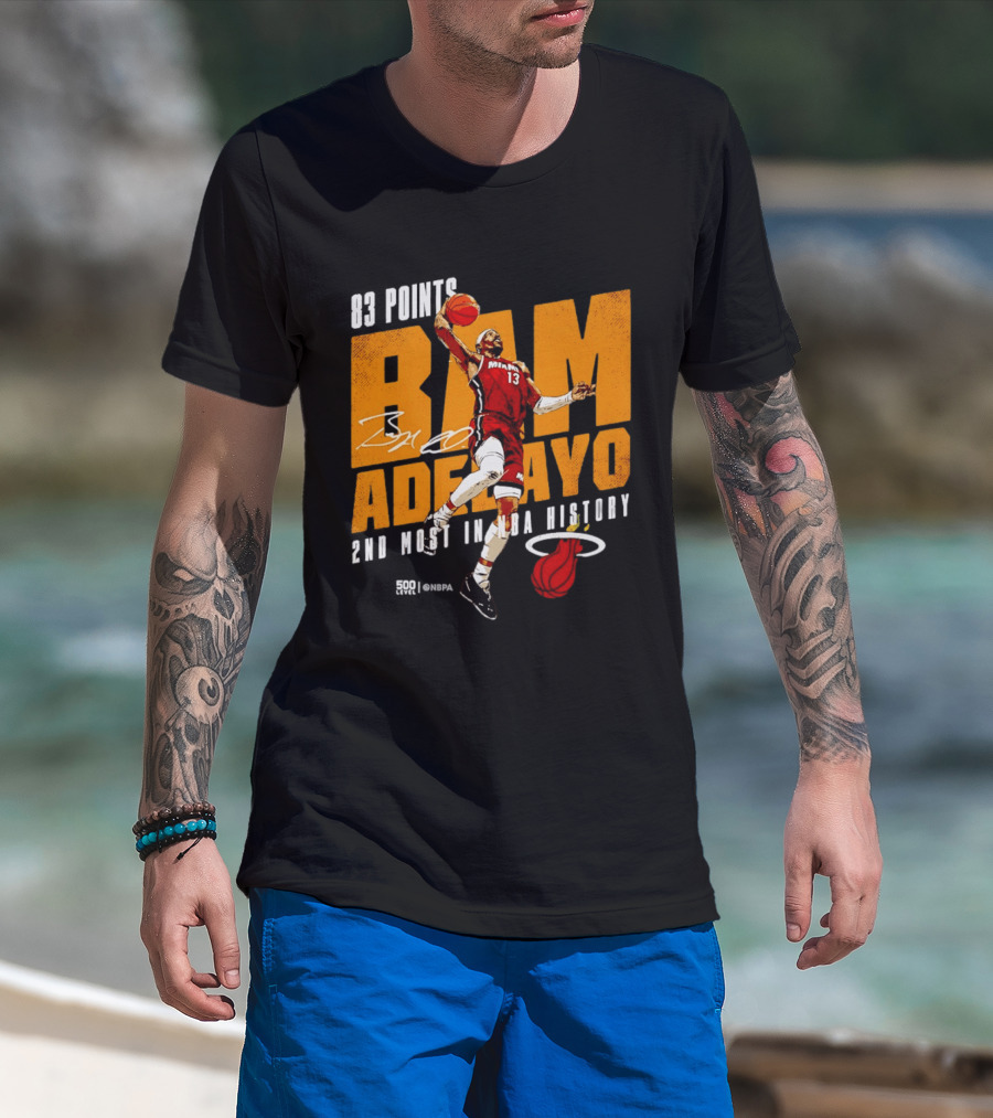 83 Points Bam Adebayo Miami Heat 2nd Most In NBA History T-Shirt