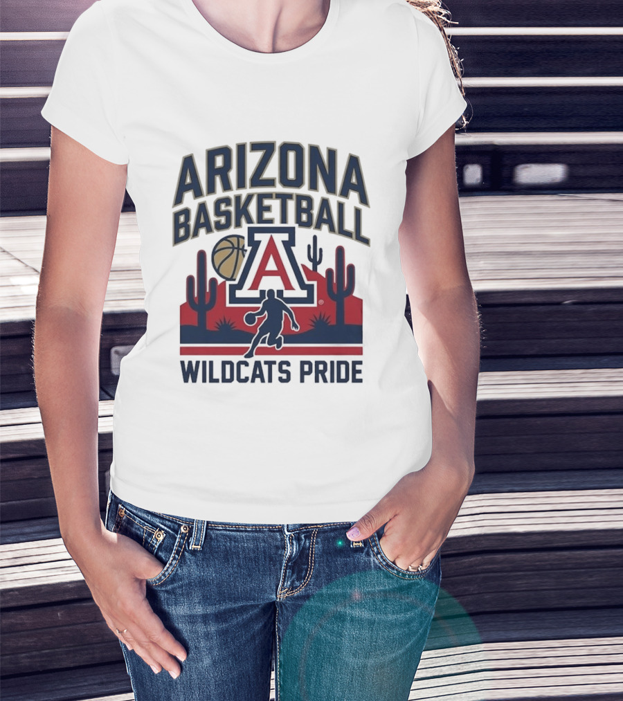 Arizona Wildcats Basketball Pride Cactus And Player T-Shirt