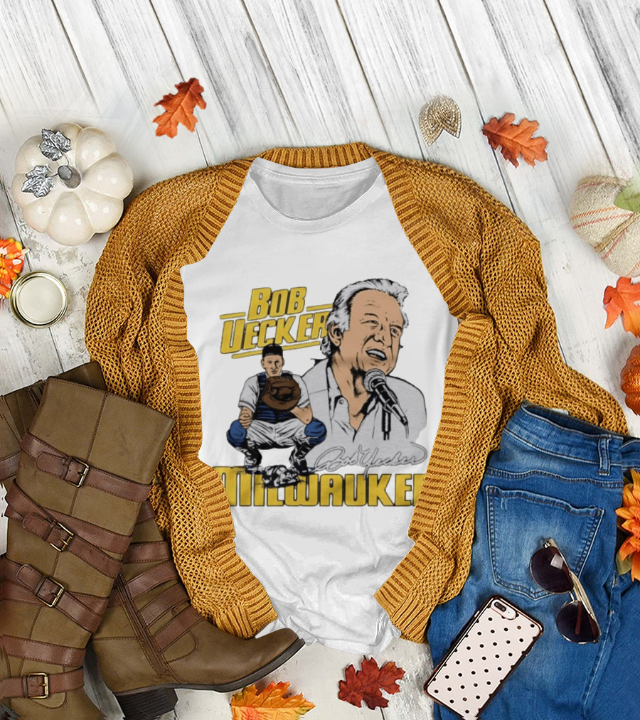 Bob Uecker Milwaukee Catcher Microphone Pose T-Shirt