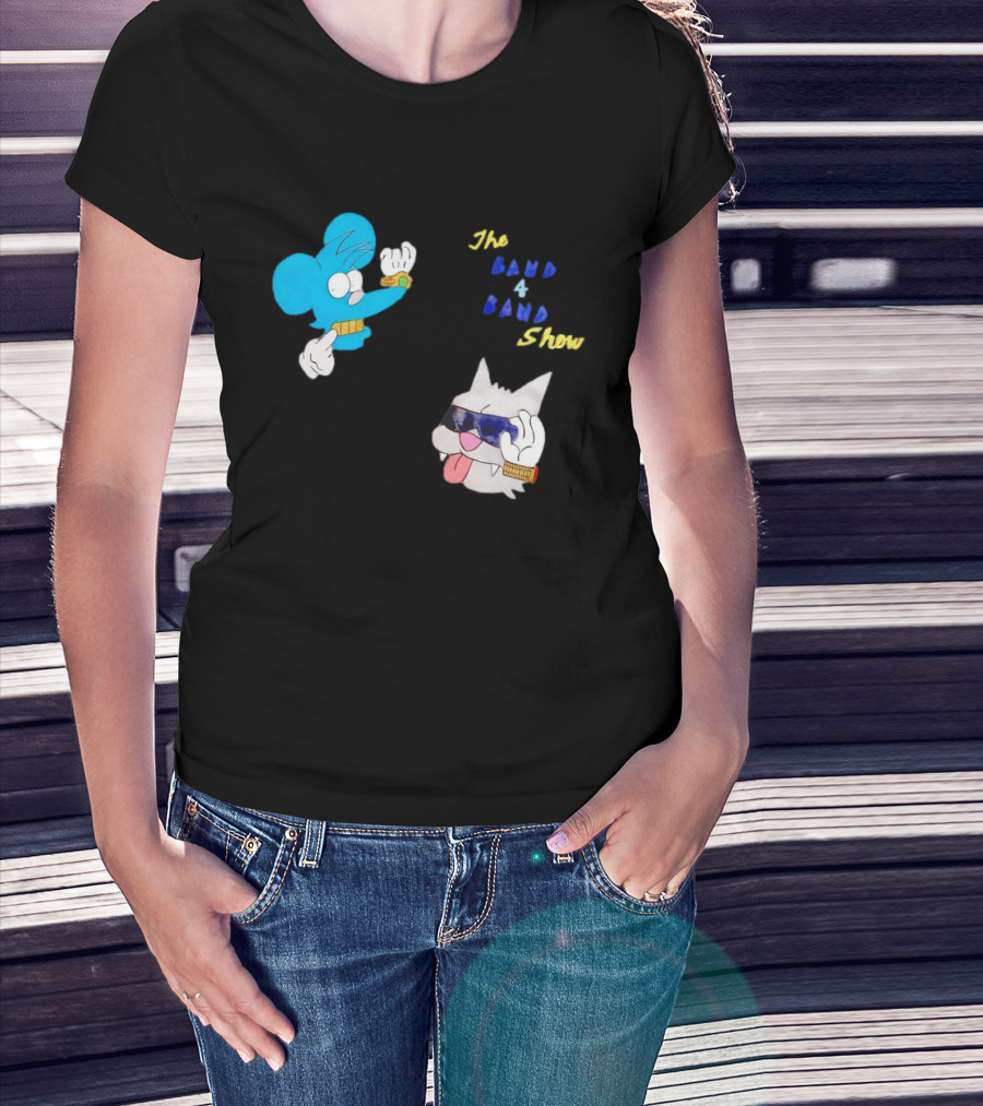 The Itchy And Scratchy Band 4 Band Show Cartoon Characters T-Shirt