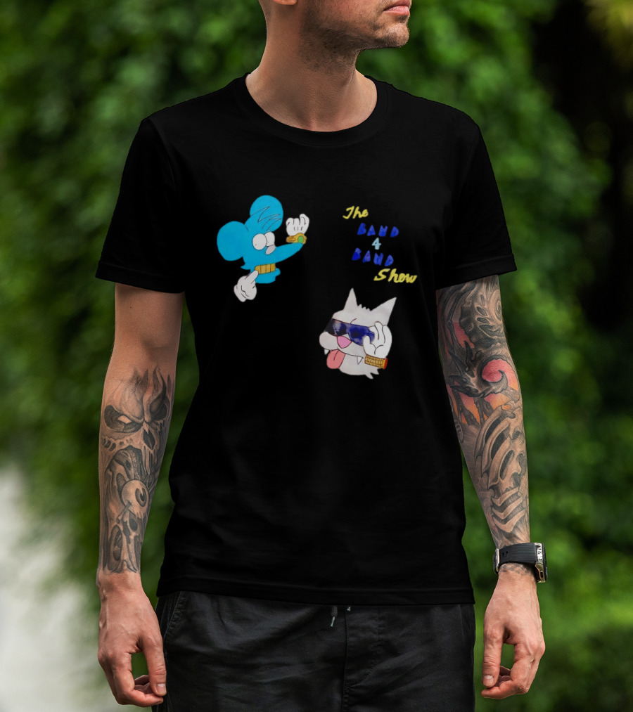 The Itchy And Scratchy Band 4 Band Show Cartoon Characters T-Shirt