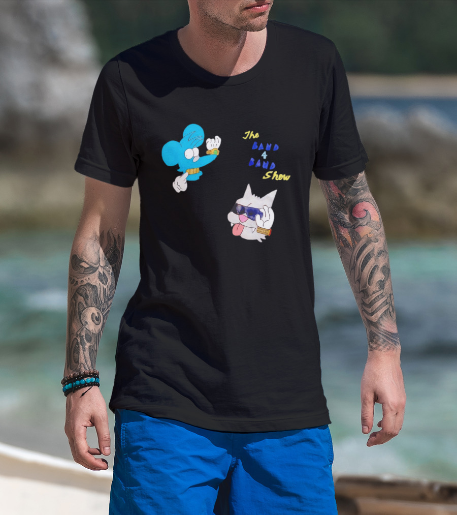 The Itchy And Scratchy Band 4 Band Show Cartoon Characters T-Shirt