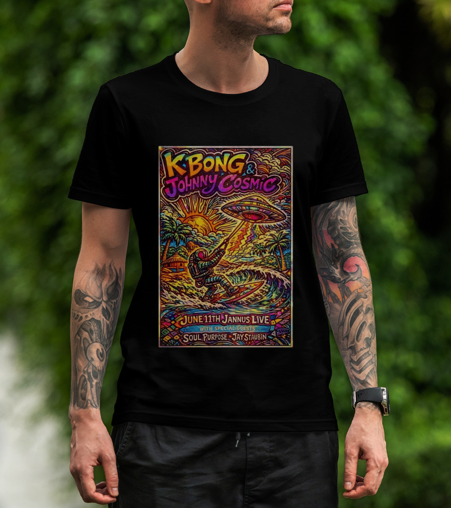 KBong And Johnny Cosmic June 11th Jannus Live St Petersburg FL With Special Guests Soul Purpose Jay Staubin T-Shirt