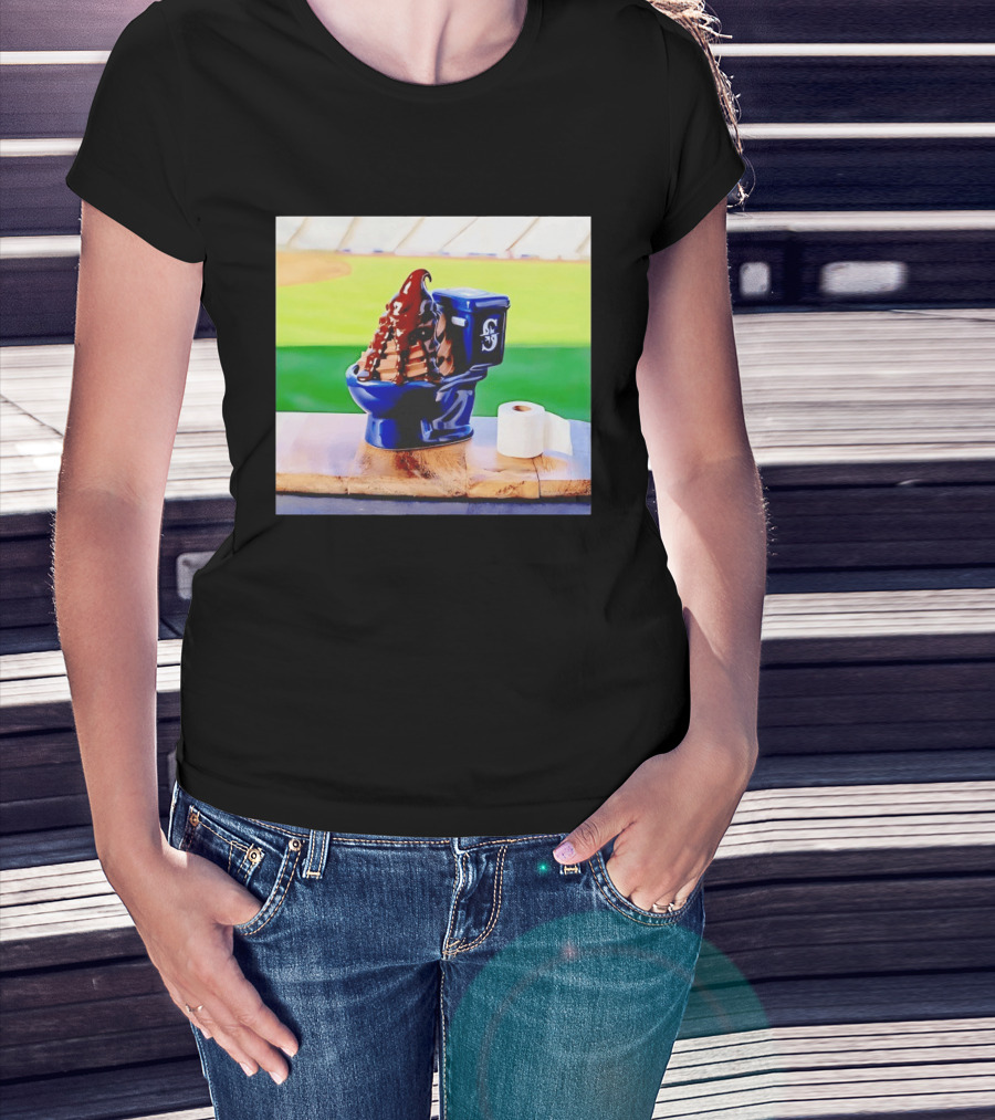 Mariners Big Dumper Sundae Chocolate Ice Cream Toilet Stadium T-Shirt