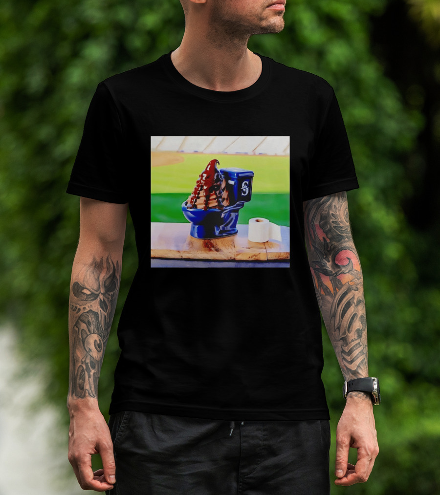 Mariners Big Dumper Sundae Chocolate Ice Cream Toilet Stadium T-Shirt