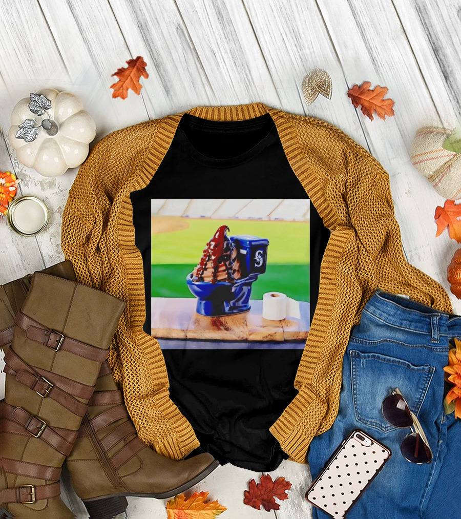 Mariners Big Dumper Sundae Chocolate Ice Cream Toilet Stadium T-Shirt