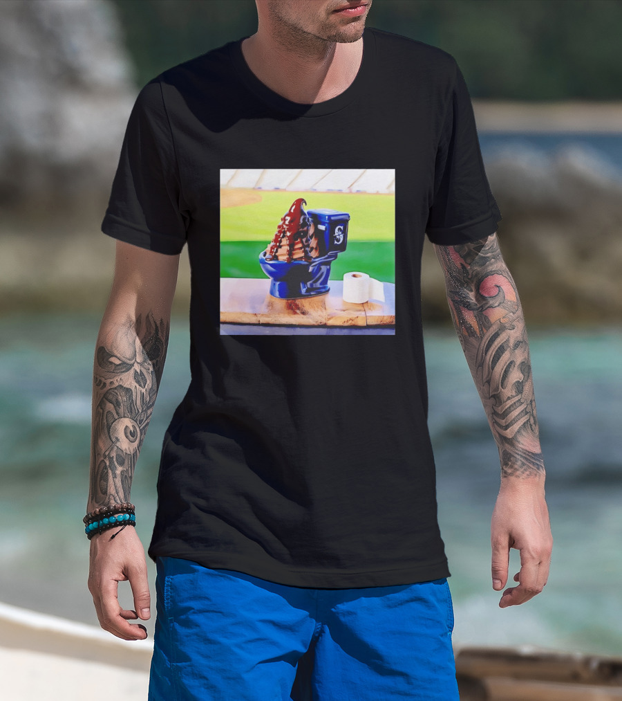 Mariners Big Dumper Sundae Chocolate Ice Cream Toilet Stadium T-Shirt