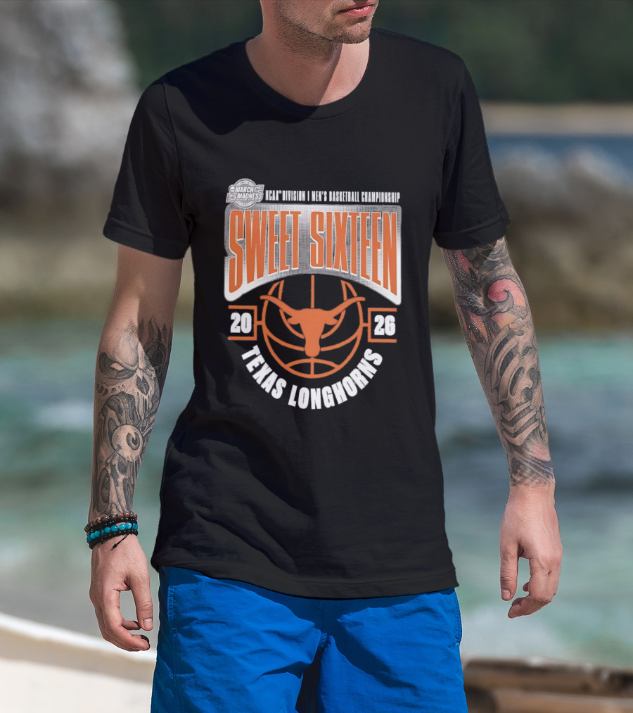 Texas Longhorns 2026 NCAA Men's Basketball Championship Sweet Sixteen T-Shirt