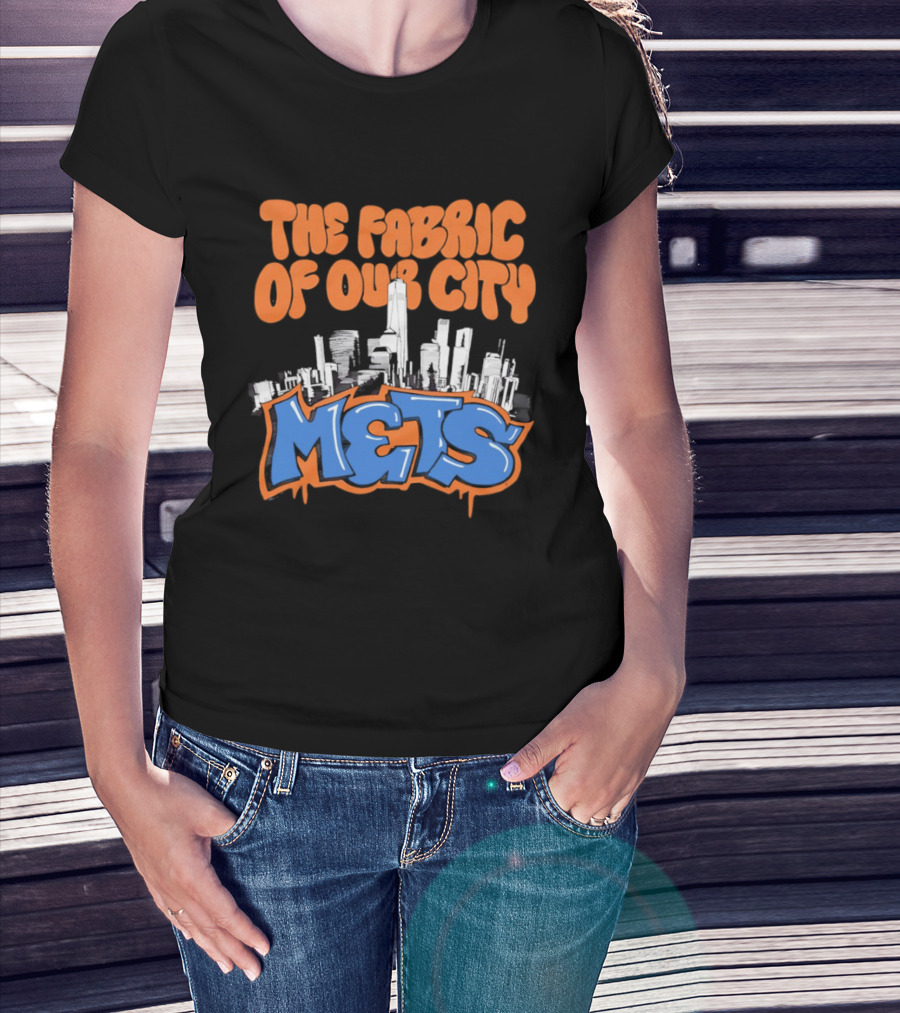 The Fabric Of Our City Mets New York Skyline Graffiti T-Shirt