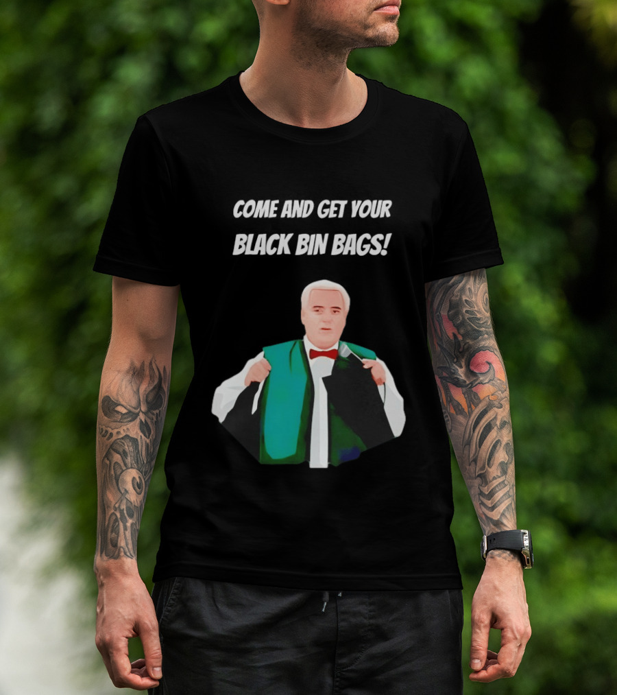 Brian Potter Come And Get Your Black Bin Bags Comic T-Shirt