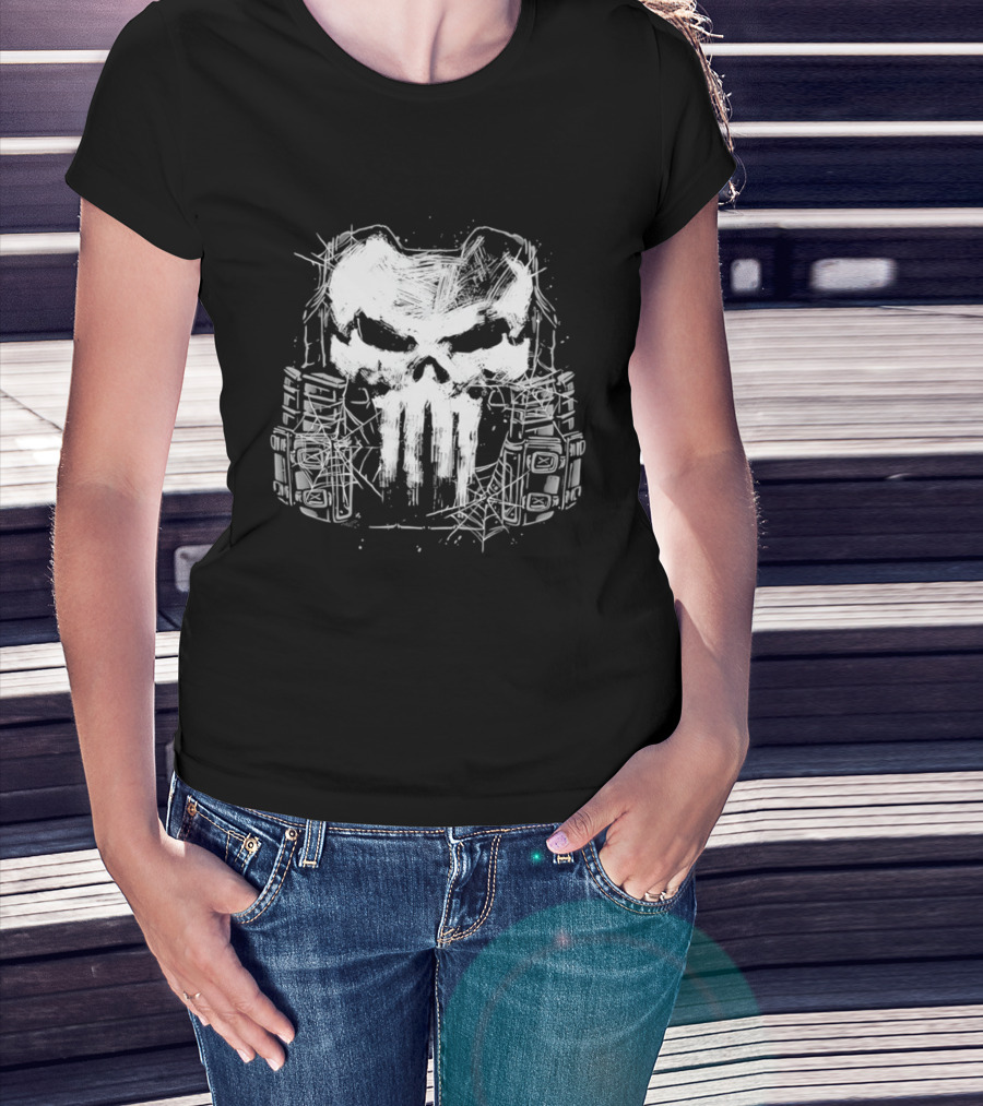 Punisher Skull Tactical Vest Halloween Night T-Shirt