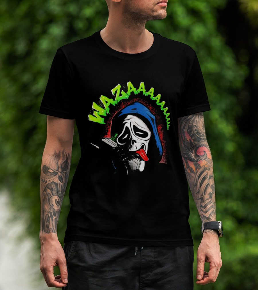 Scary Movie Ghostface Wazaaa Scream Mask Colorful Expression T-Shirt