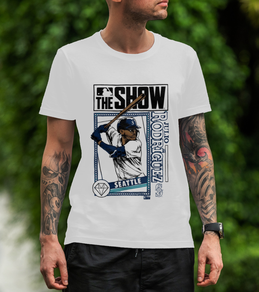 MLB The Show Julio Rodriguez Seattle Mariners Caricature 44 T-Shirt