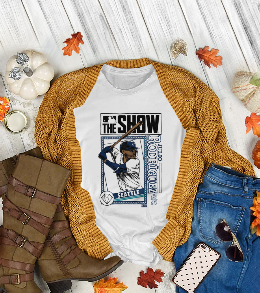 MLB The Show Julio Rodriguez Seattle Mariners Caricature 44 T-Shirt