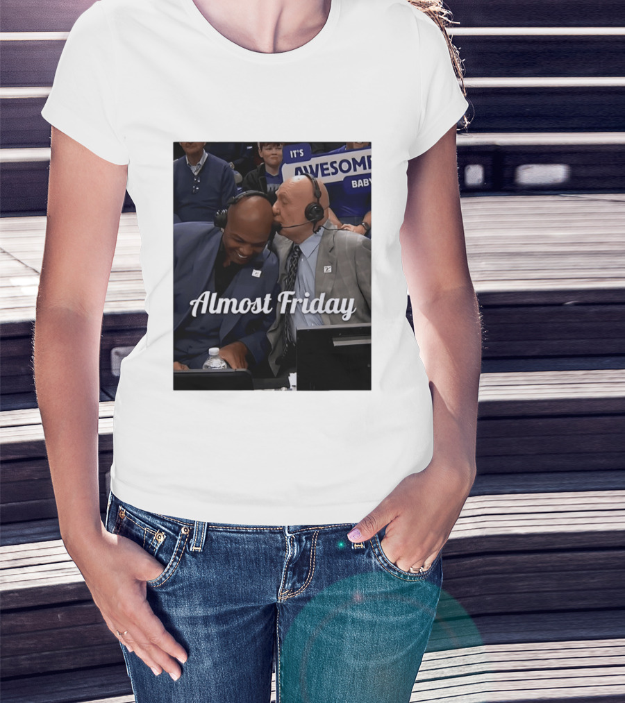 Dick Vitale Kissing Charles Barkley Almost Friday It's Awesome Baby T-Shirt