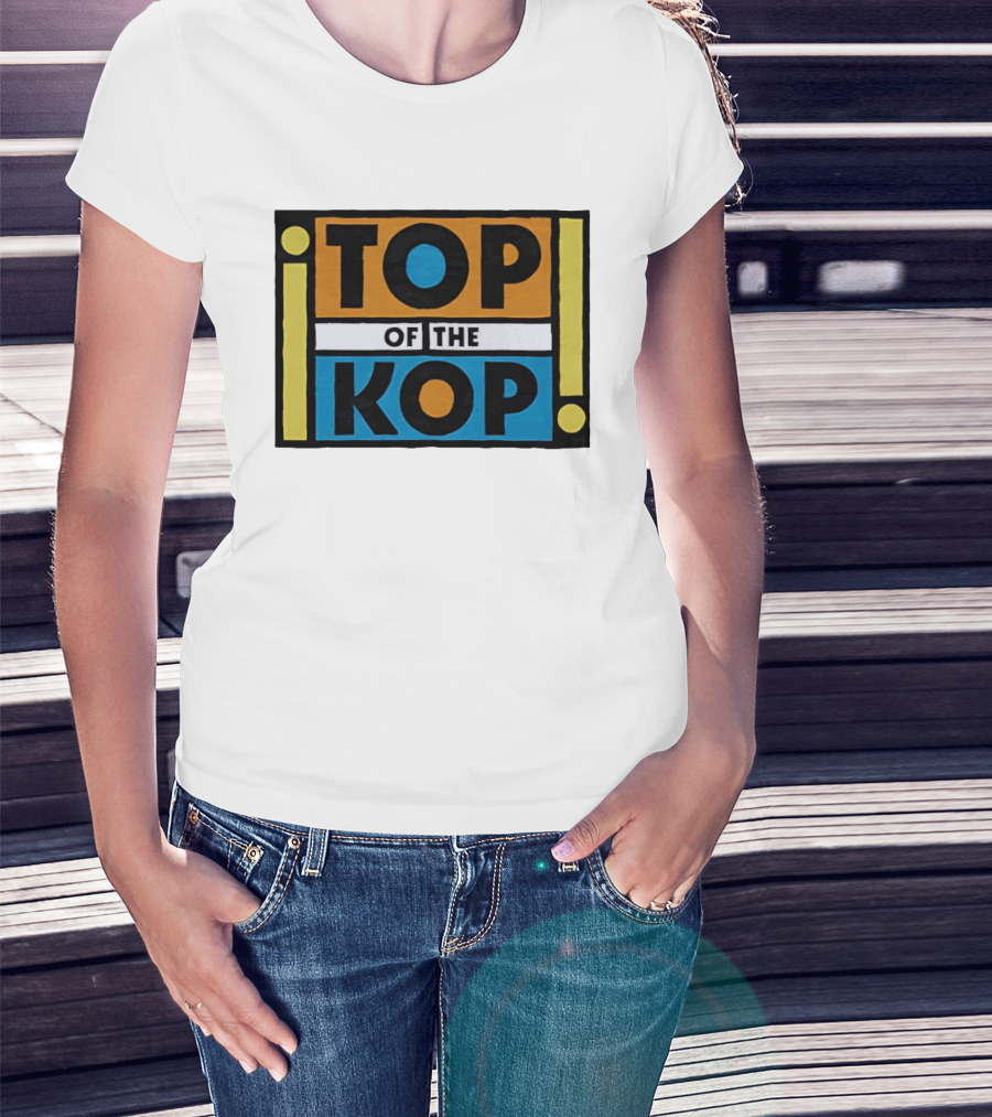 Top Of The Kop Block Lettering Bold Colorful Rectangles T-Shirt