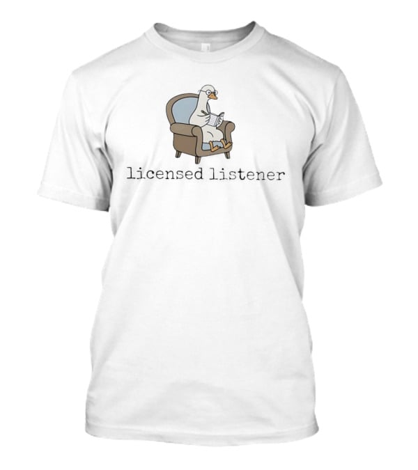 Goose Reading Book On Sofa Licensed Listener T-Shirt