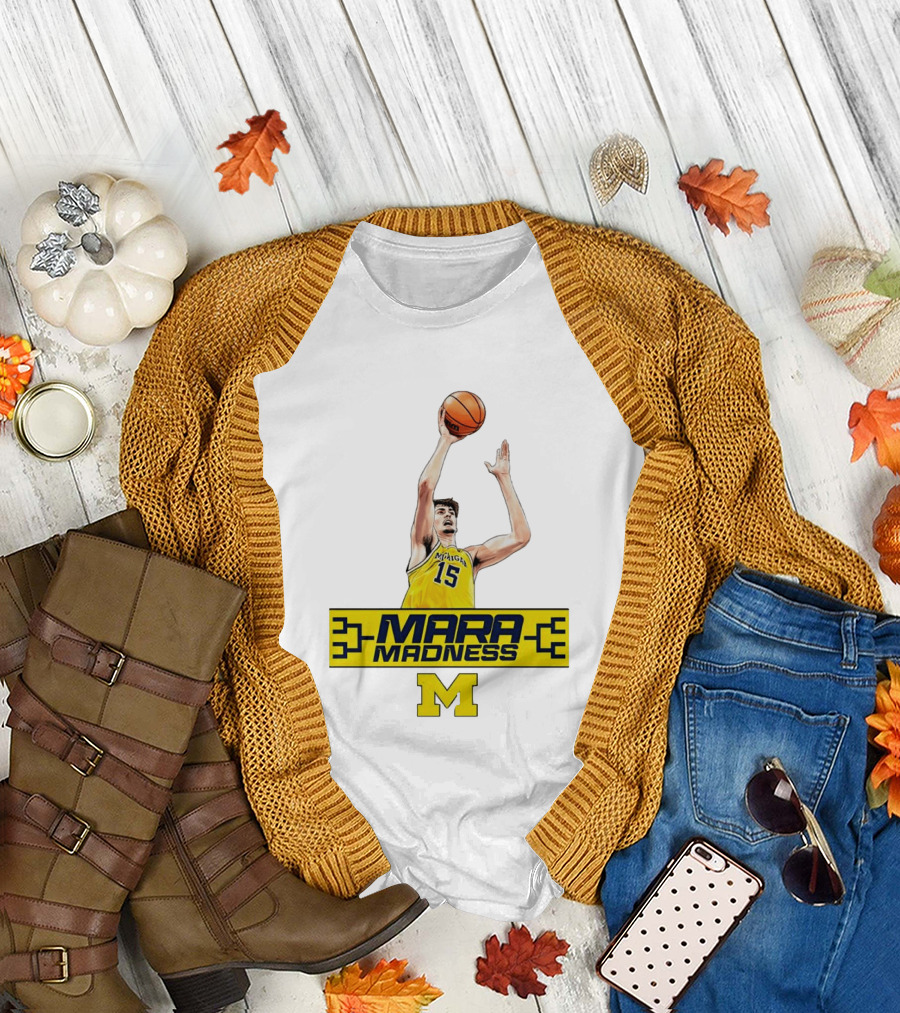 Mara Madness University of Michigan Basketball Aday Mara Number 15 T-Shirt