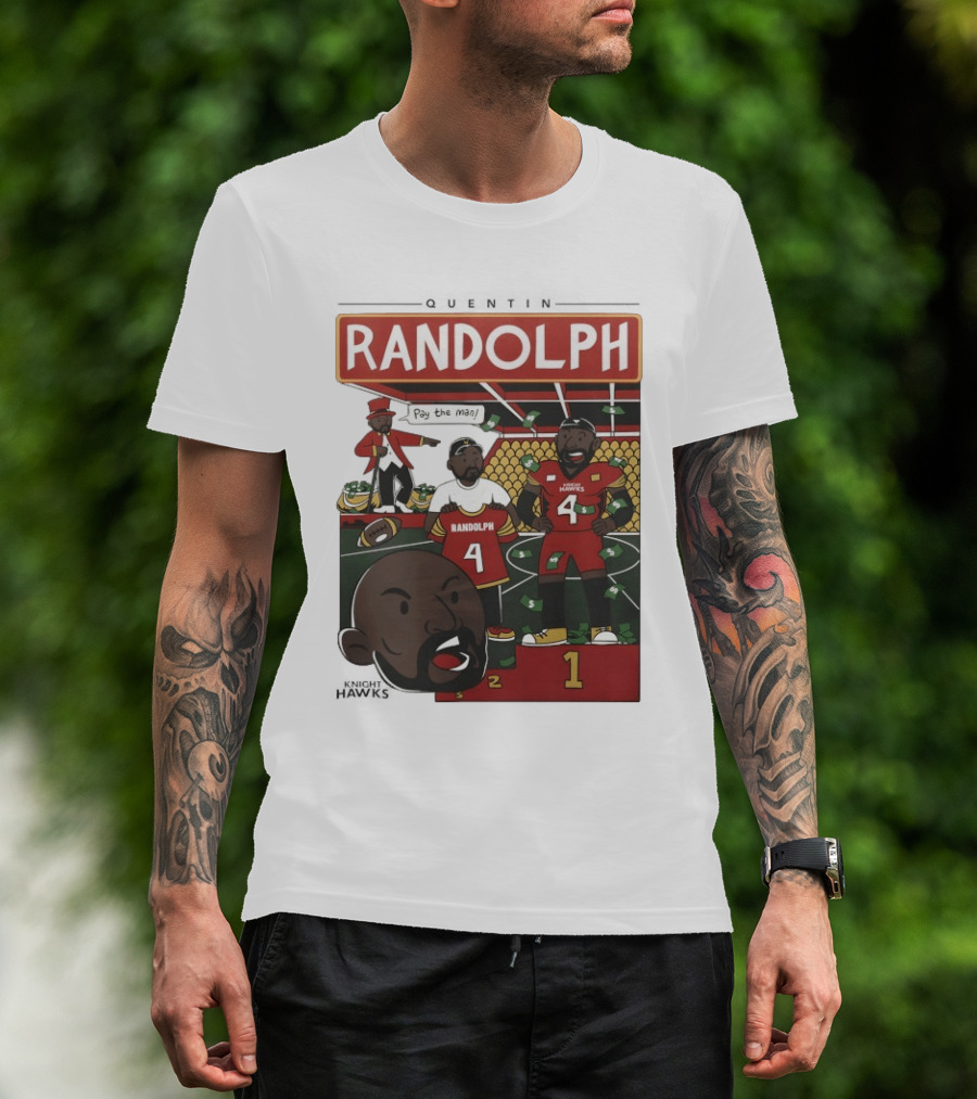 Randolph Quentin Knight Hawks Pay The Man Football Scene T-Shirt