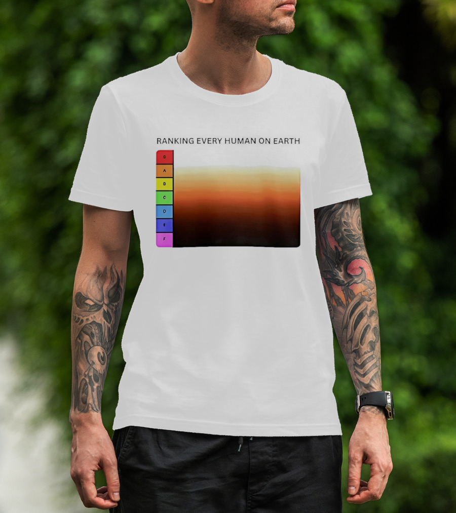 Ranking Every Human On Earth Tier List Gradient Chart T-Shirt