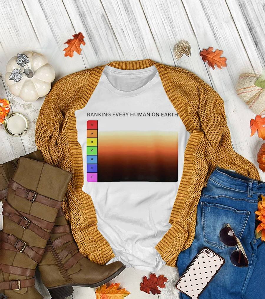 Ranking Every Human on Earth Tier List Gradient Chart T-Shirt