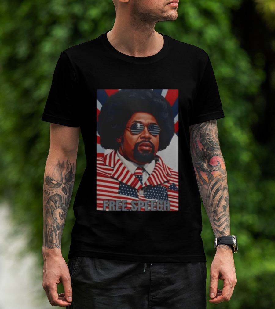 Aftoman Free Speech Patriotic Afro American Flag Suit T-Shirt