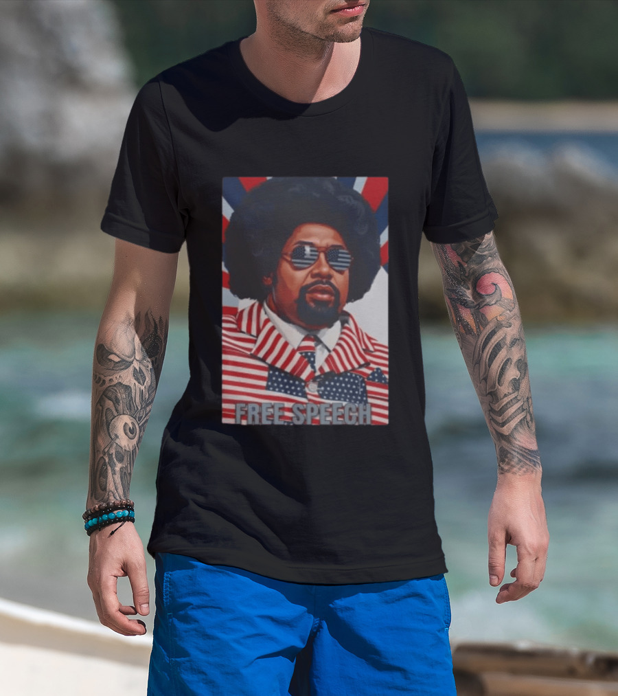 Aftoman Free Speech Patriotic Afro American Flag Suit T-Shirt