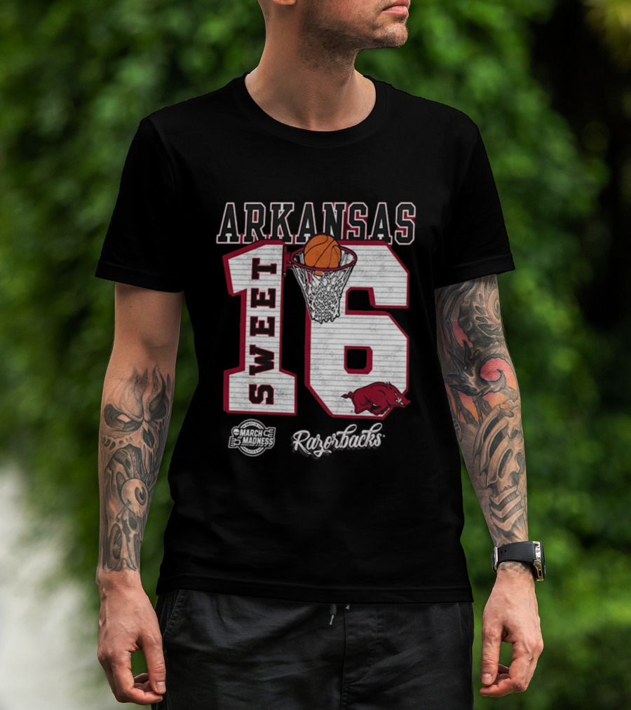 Arkansas Razorbacks March Madness 2026 NCAA Sweet 16 Basketball T-Shirt