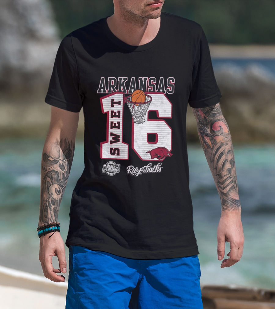 Arkansas Razorbacks March Madness 2026 NCAA Sweet 16 Basketball T-Shirt
