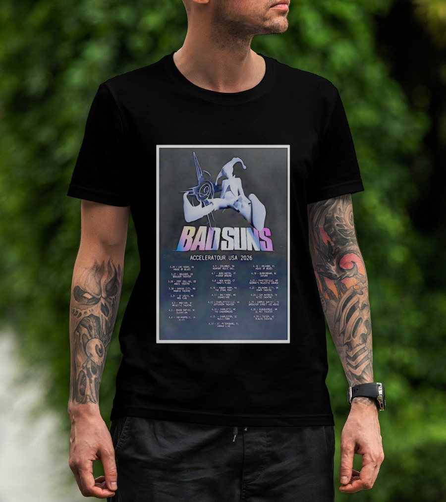 BAD SUNS Acceleratour USA 2026 Tour Dates T-Shirt