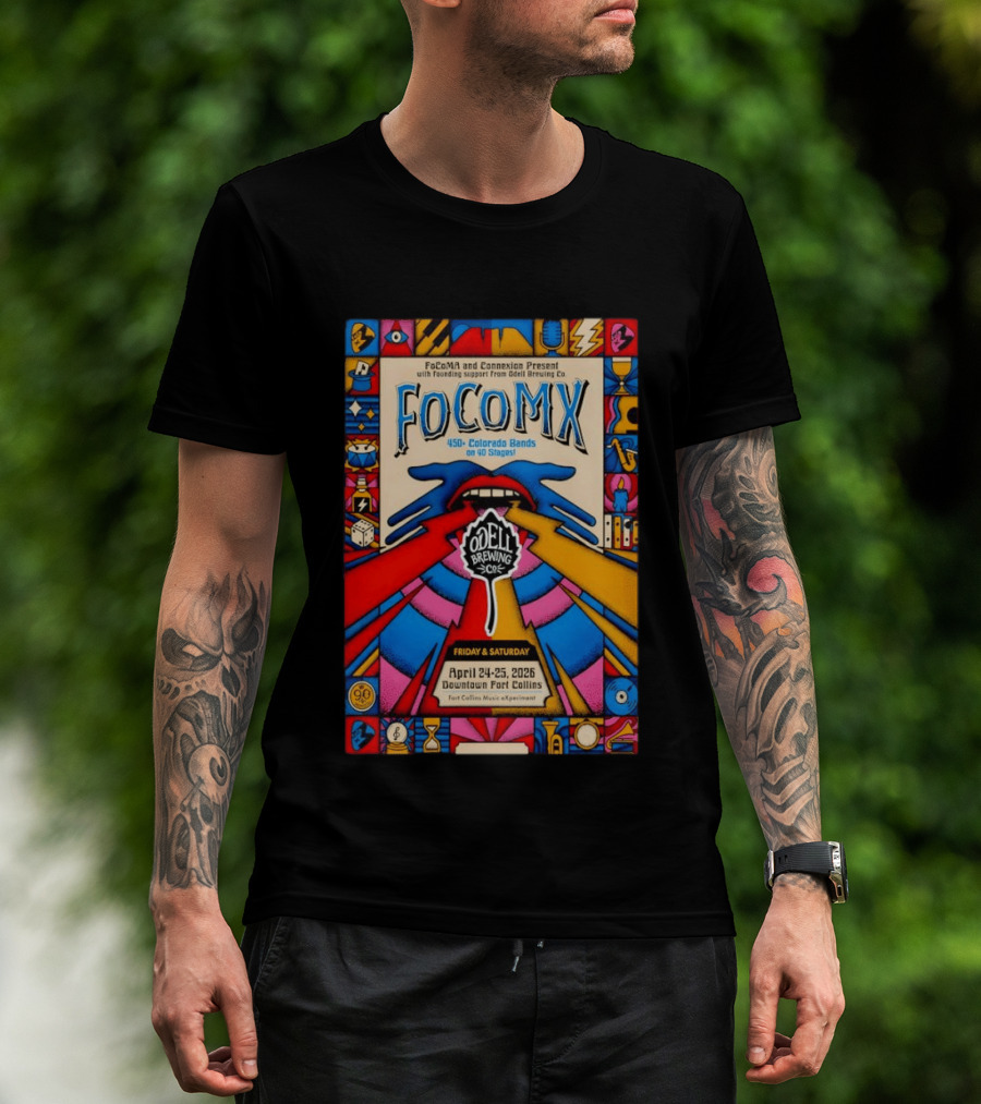 FoCoMX 450 Colorado Bands April 24 25 2026 Downtown Fort Collins Odell Brewing Co T-Shirt
