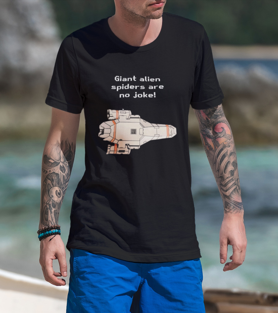 Giant Alien Spiders Are No Joke Spaceship T-Shirt