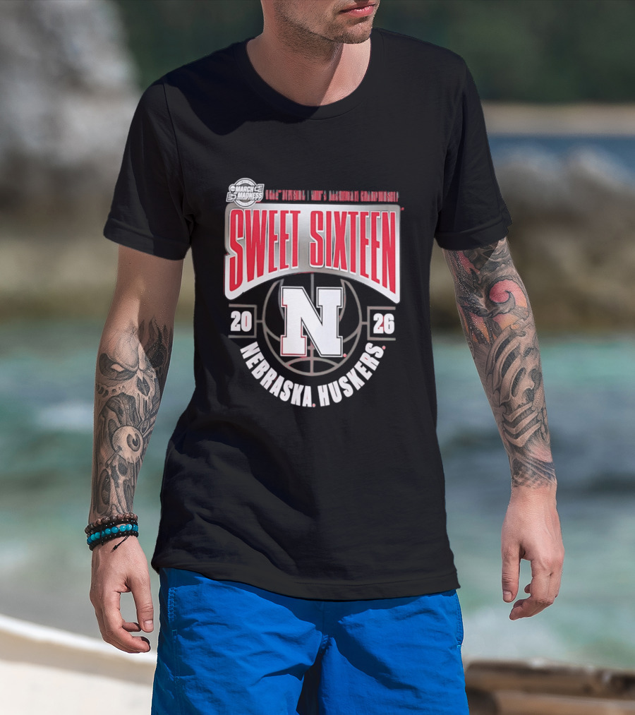 Nebraska Huskers 2026 NCAA Sweet Sixteen Basketball Tournament Championship T-Shirt
