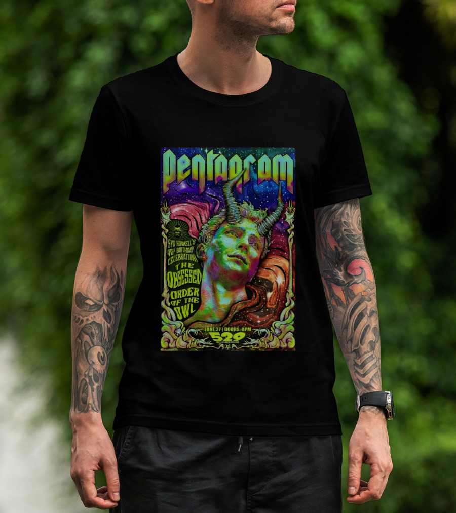 Pentagram Psychedelic Concert Atlanta GA June 27 2026 Featuring The Obsessed Order Of The Owl T-Shirt