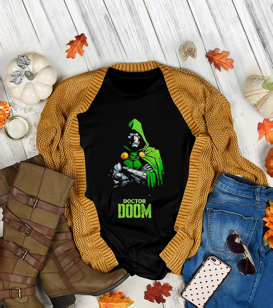 Doctor Doom Green Armor Crossed Arms Marvel T-Shirt