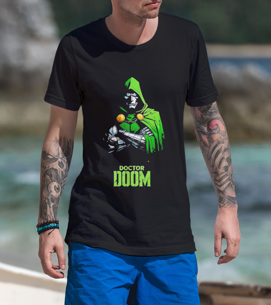 Doctor Doom Green Armor Crossed Arms Marvel T-Shirt