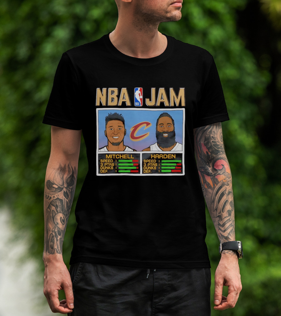NBA Jam Cleveland Cavaliers Donovan Mitchell James Harden T-Shirt