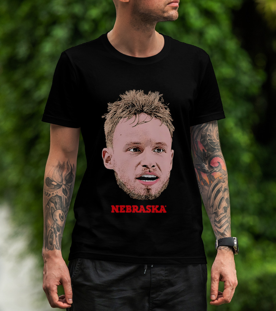 Rienk Mast Nebraska Cornhuskers Big Head Basketball Fan Favorite T-Shirt
