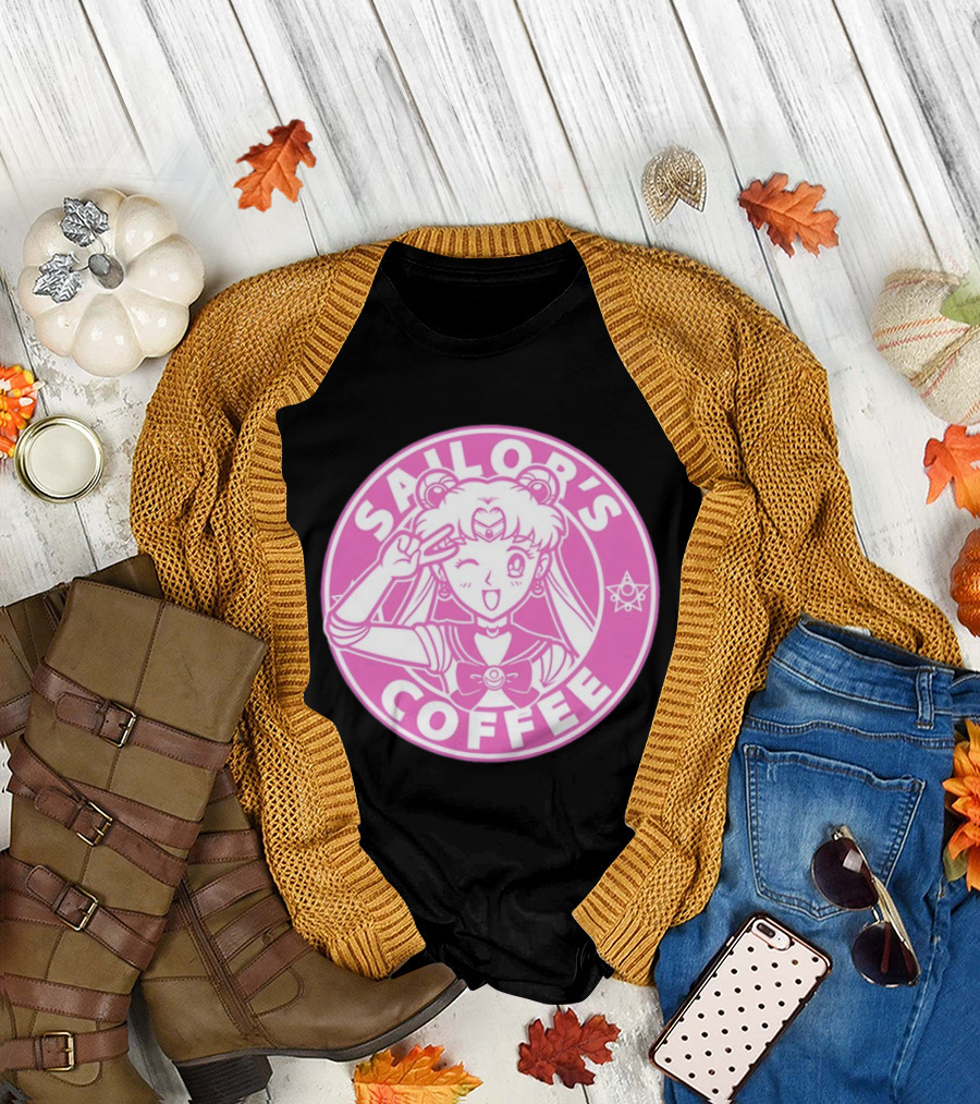 Sailor's Coffee Pink Winking Moon T-Shirt