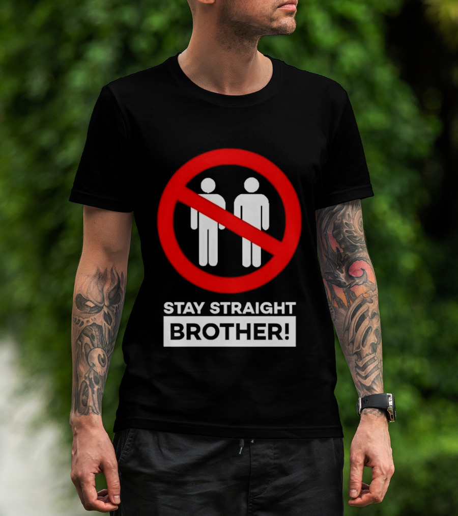 Stay Straight Brother Circle Cross Stencil T-Shirt