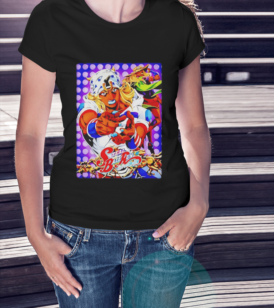 Steal Ball Run Anime JoJo's Bizarre Adventure Colorful Manga T-Shirt