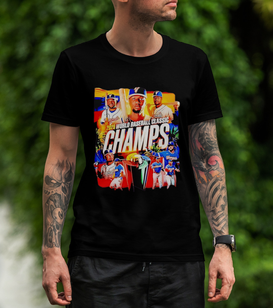 2026 Venezuela World Baseball Classic Champions Victory Celebration T-Shirt