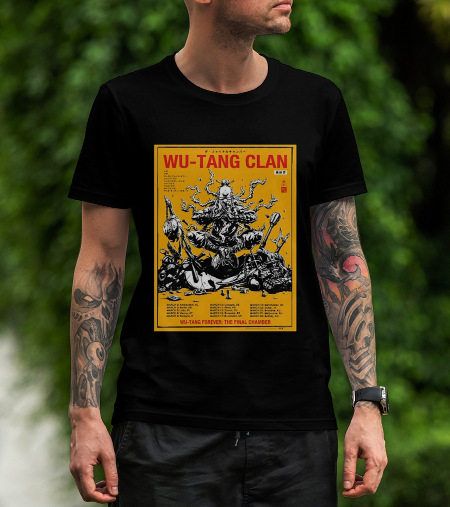 Wu Tang Clan 2026 Europe Tour Wu Tang Forever The Final Chamber Yellow T-Shirt