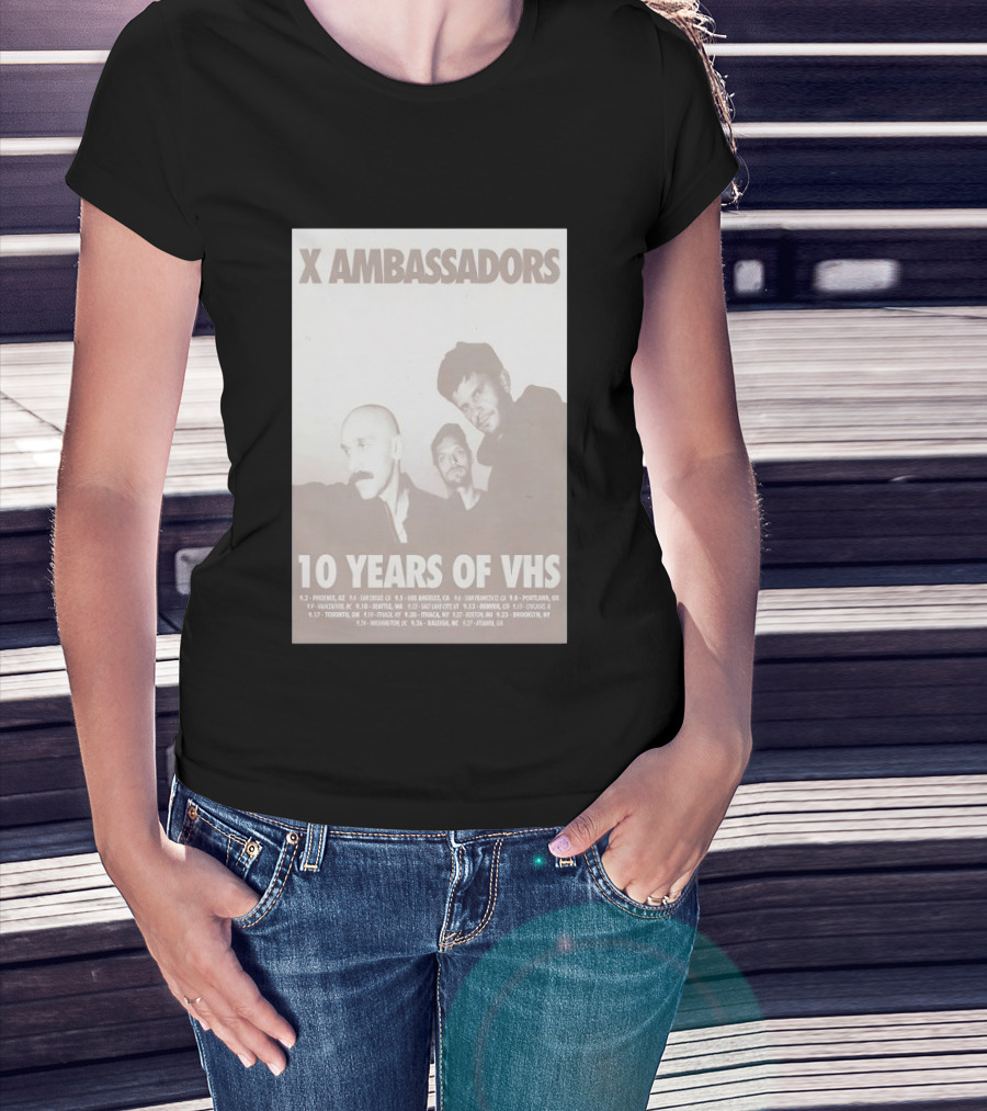 X Ambassadors 10 Years Of VHS Tour 2025 US Cities T-Shirt